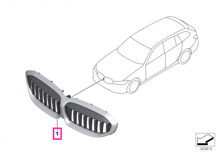 Grila frontala cromata - LUXURY LINE - BMW Seria 3 G20, G21, G28