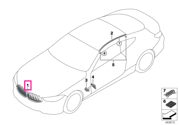 Grila frontala, ICAM - BMW Seria 8 G14 G15 G16