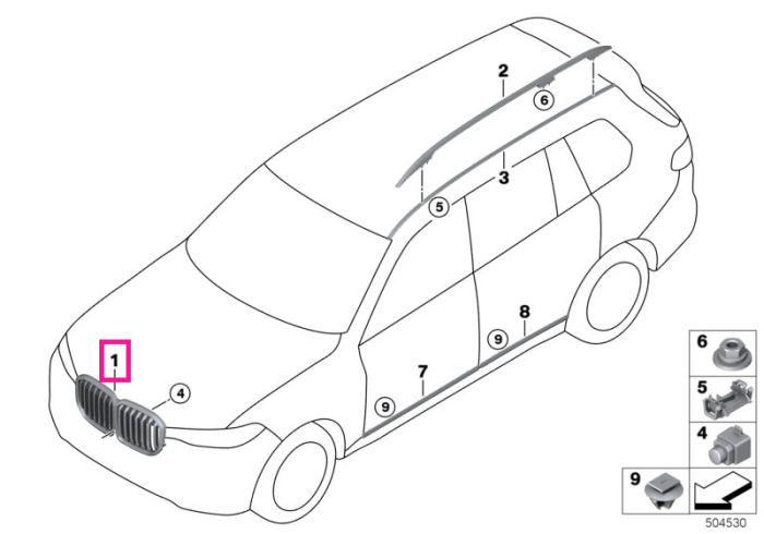 Grila fata (MPA/ICAM) - BMW X7 G07