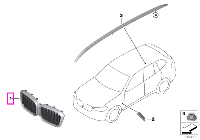 Grila fata, Basis - BMW X3 G01 G08, X4 G02