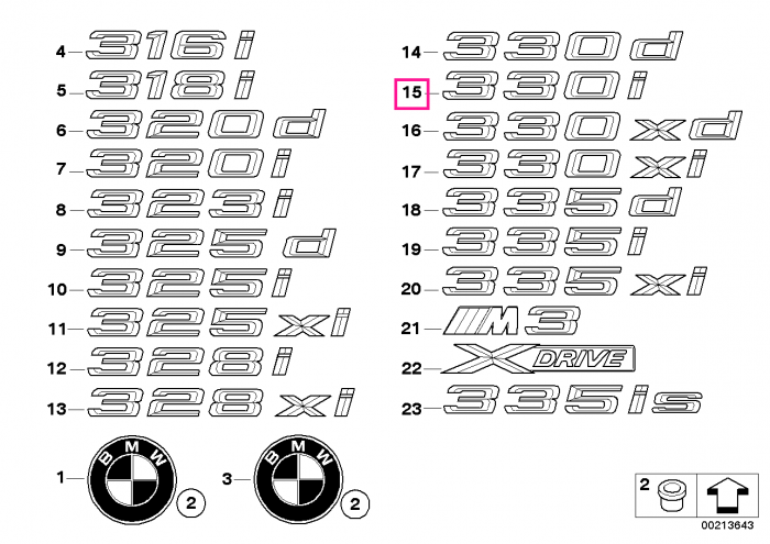 Emblema "330i" - BMW Seria 3 E92 E93