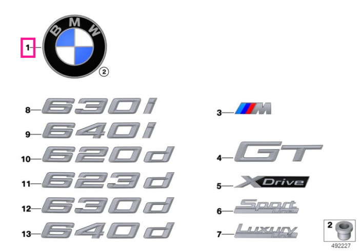 Emblema BMW, Ø 82mm - BMW Seria 3 G20 G21 G28 G81 M3, Seria 5 G30 G31 G38 G60 G61 G68 F90 G90 M5, Seria 6 G32, Seria 8 G14 G16, X3 G01 G08 F97 M, X4 G02 F98 M, Z4 G29