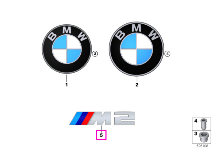 Emblema cromata "M2" - BMW Seria 2 G87 M2