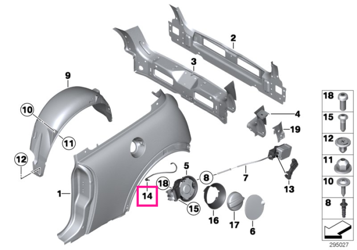 Curea prindere buson umplere rezervor combustibil - Mini R50, R53