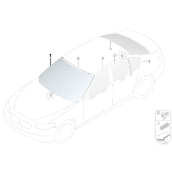 Parbriz tenta verde (HUD/KAFAS) - BMW Seria 5 F10, F11