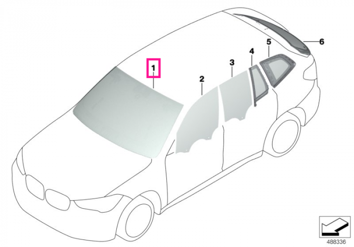 Parbriz tenta verde, pre-echipare senzori ploaie, lumina, anti-condens, KAFAS - BMW X3 G01 G08 F97 M