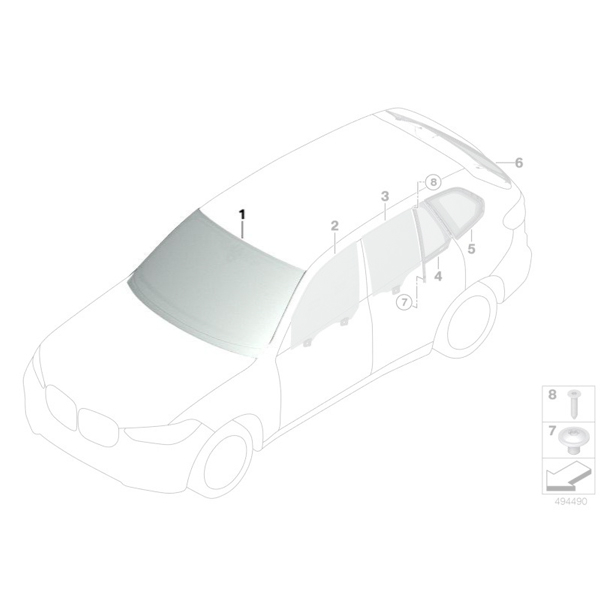 Parbriz tenta verde cu senzor ploaie CBDSS/HUD BMW X5 G05