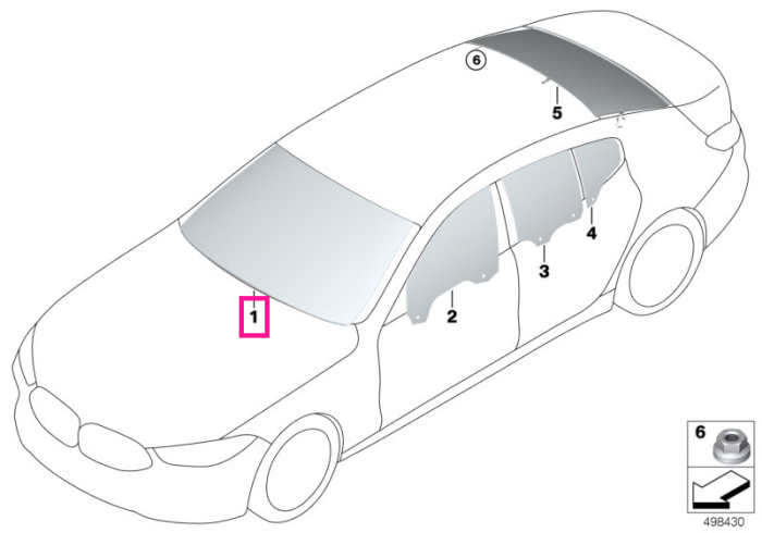 Parbriz tenta verde, pre-echipare senzor ploaie, CBDAS/HUD - BMW Seria 8 G16 F93 M8