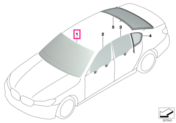 Parbriz tenta verde, preechipare senzor ploaie, CBDAS/HUD - BMW Seria 7 G11 G12