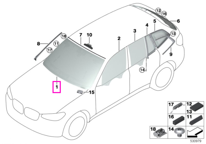 Parbriz tenta verde, KAFAS - BMW iX3 G08 BEV, X3 G01 G08 F97 M