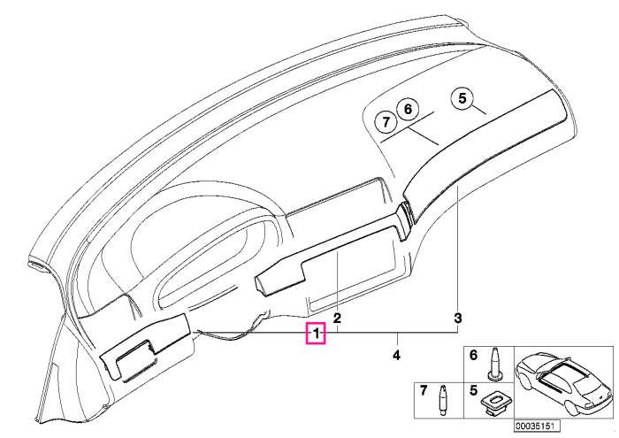 Ornament bord aluminiu, stanga, I-Panel, Argintiu (Alu Shadow) - BMW Seria 3 E46