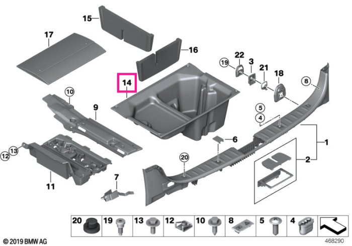 Compartiment depozitare portbagaj - BMW Seria 3 E91