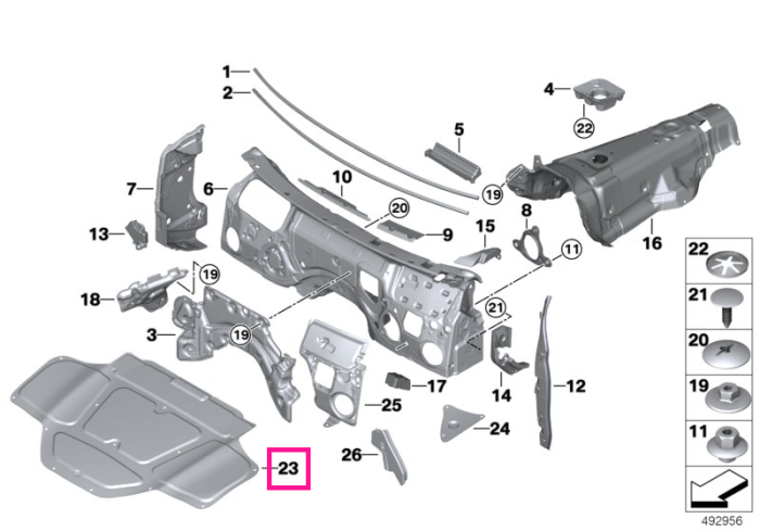 Captuseala/Izolatie fonica capota motor - BMW X3 G01 F97M, X4 G02 F98M