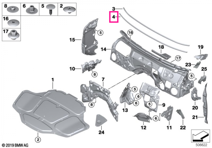 Izolatie fonica parbriz, L=1465mm - BMW Seria 5 G31 G31 G38 F90 M5, Seria 6 G32, X5 G05 G18 F95 M, X6 F96 M, X7 G07, XM G09