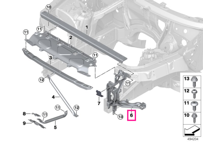 Suport far, stanga - BMW X5 G05 G18 F95M, X6 G06 F96M, X7 G07