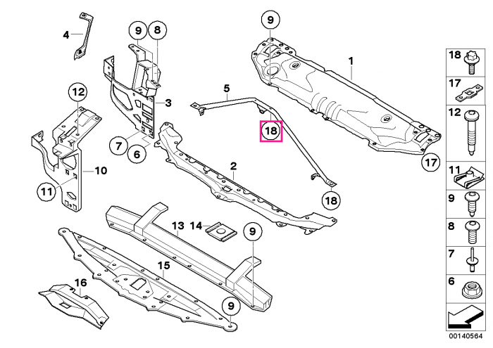 Surub torx (M8x23) - BMW Seria 5 E60 E61, Seria 6 E63 E64