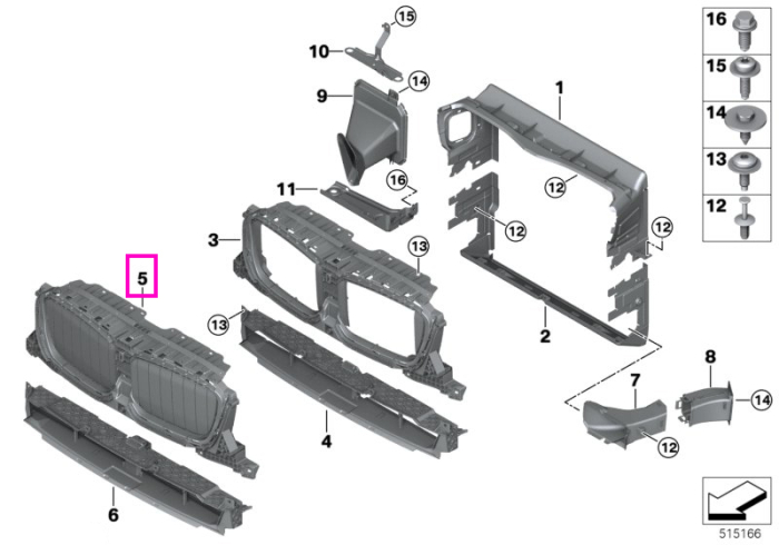 Grila frontala activa superioara - BMW X3 G01 LCI, X4 G02 LCI