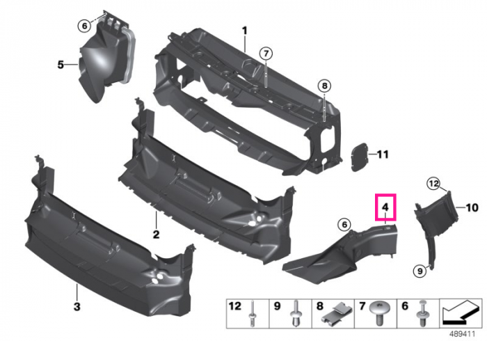 Canal aer ansamblu frana, stanga, M - BMW Seria 4 F32 F33 F36