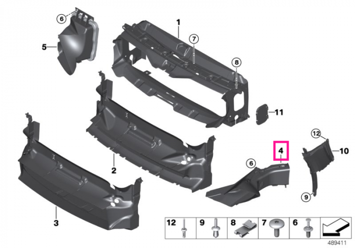  Canal aer ansamblu frana, dreapta, M - BMW Seria 4 F32 F33 F36	