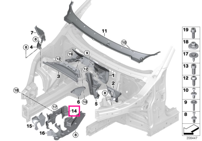  Protectie superioara, dreapta, sistem directie - BMW X5 F15	