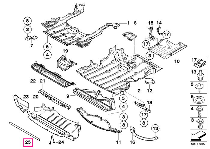 Garnitura etansare sub compartiment motor, (L = 720mm) - BMW Seria 3 E90 E92 E93