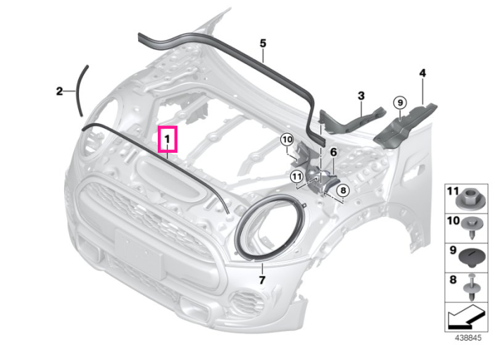 Garnitura etansare capota motor - Mini Countryman F60