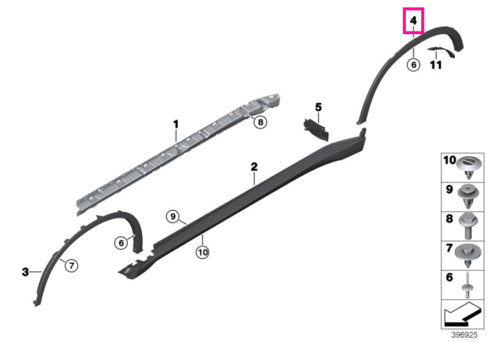 Ornament roata, pe aripa, stanga, spate - BMW X6 F16