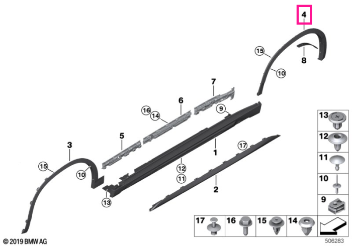  Ornament aripa, roata spate, dreapta, primerizat, M - BMW X2 F39	