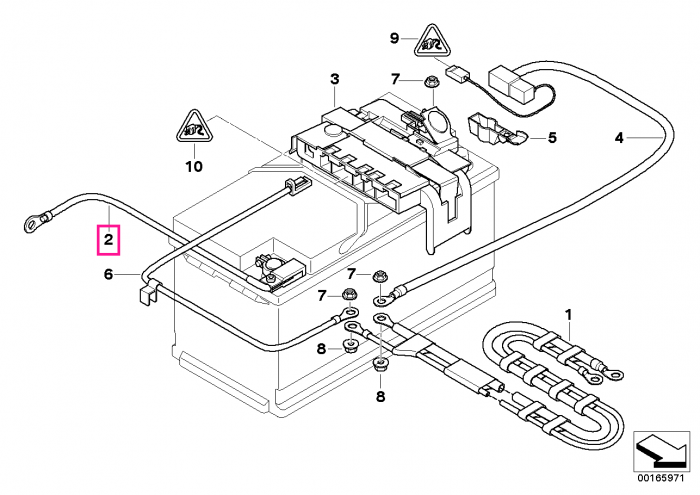 Cablu/Borna baterie, negativ (Impamantare) - BMW Seria 1 E81 E87, Seria 3 E90 E91 E92 E93 F30 F31 F80 G80 G81 M3, Seria 4 F32 F33 F82 F83 G82 G83 M4, Seria 5 F90 M5, Seria 8 F91 F92 F93 M8, X5 F15 F85 M, X6 F16 F86 M