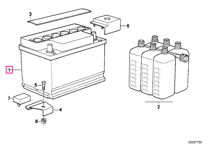 Baterie standard originala - 65AH - BMW Seria 3 E30 E36, Seria 5 E12 E28 E34, Seria E24, Seria 7 E23 E32, Seria 8 E31, M1 E26, Z1 Roadster