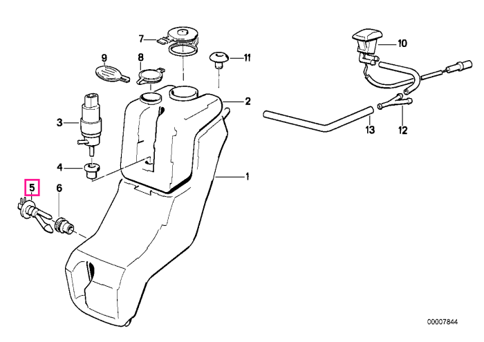 Senzor nivel rezervor lichid spalare parbriz - BMW Seria 3 E30 E36, Seria 5 E34, Seria 6 E24, Seria 7 E32, Seria 8 E31, Z3 E36