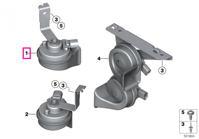 Claxon, tonalitate joasa - BMW Seria 2 F22 F23 F87 M2, Seria 3 F30 F31 F34 F80 M3, Seria 4 F32 F33 F36 F82 F83 M4