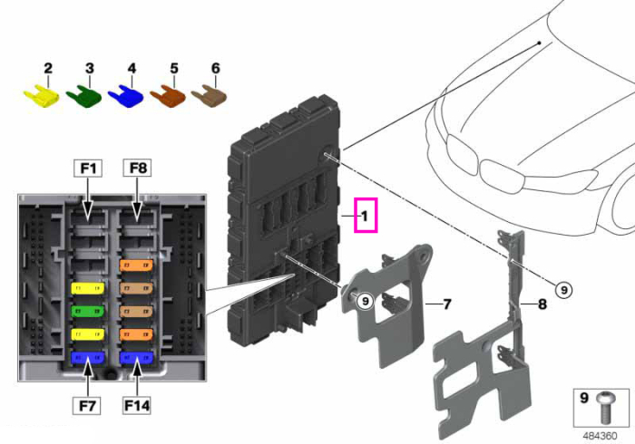 Unitate centrala control (BDC) - BMW Seria 5 G30 G31 G38 F90 M5, Seria 6 G32, Seria 7 G11 G12, X3 G01 G08 F97 M, X4 G02 F98 M