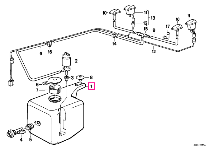 Container/Vas lichid spalare parbriz - BMW Seria 3 E30