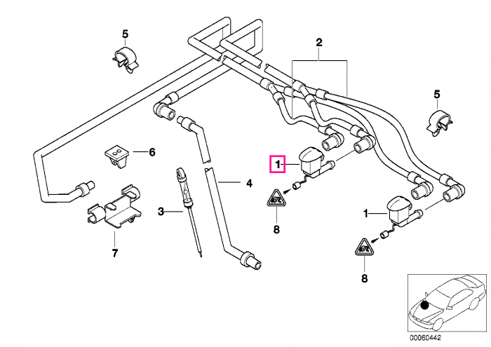 Spritiera incalzita, sistem spalare parbriz - BMW Seria 5 E39