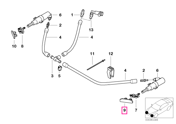 Capac ornament spritiera far stanga, primerizat - BMW Seria 3 E46 (de la 01.03.2003)