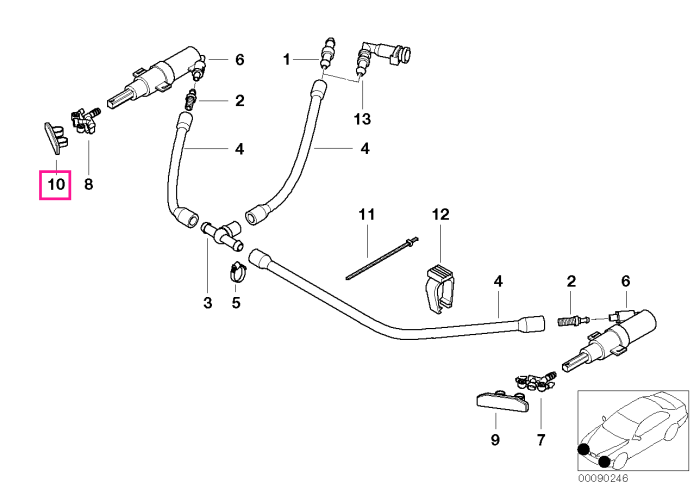  Capac ornament spritiera far dreapta, primerizat - BMW Seria 3 E46 (de la 01.03.2003)	