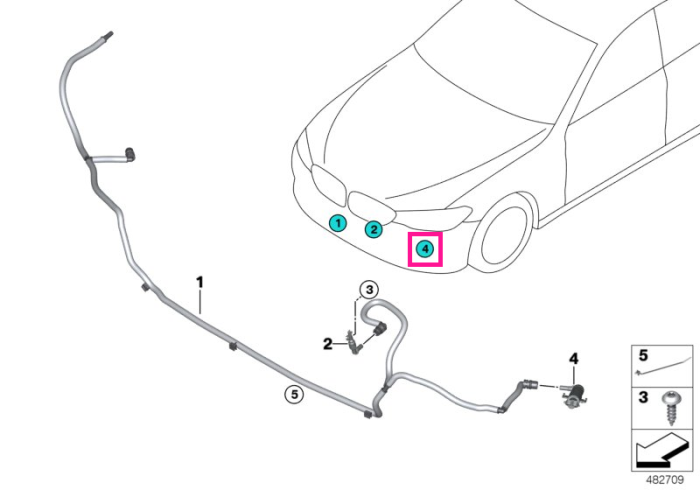 Cilindru cu duza stropitor far stanga - BMW Seria 5 G30 G31 G38, Seria 6 G32