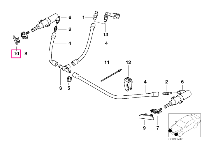  Capac ornament spalator far dreapta, primerizat - BMW Seria 3 E46	