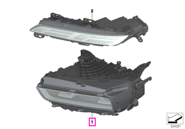 Far LED, stanga jos, (Crystal) - BMW Seria 7 G70