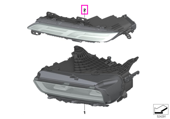  Far LED, stanga sus, (Crystal) - BMW Seria 7 G70	