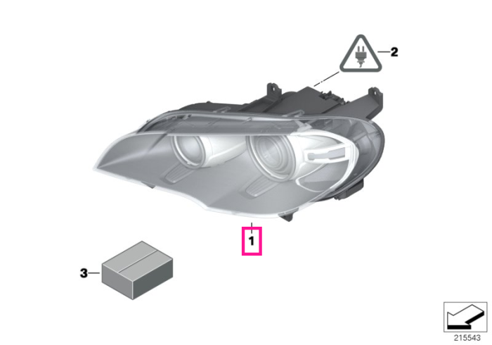 Far Bi-Xenon, stanga - BMW X5 E70 LCI