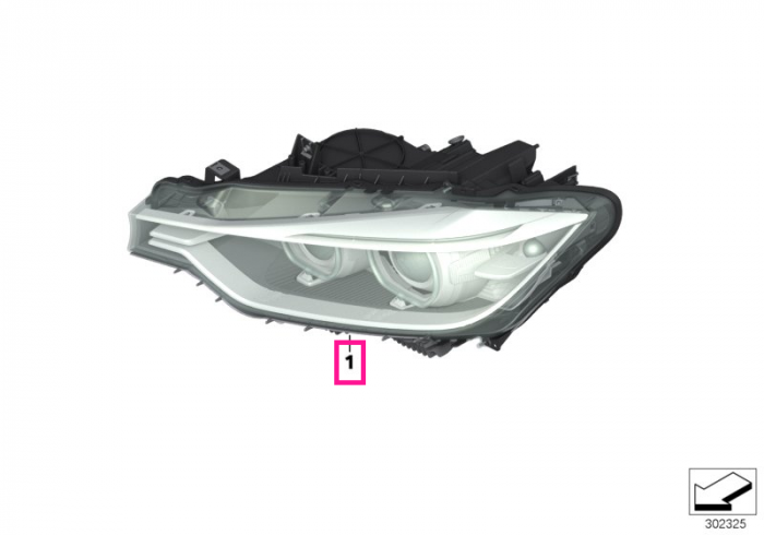 Far stanga halogen - BMW Seria 3 F30 F31