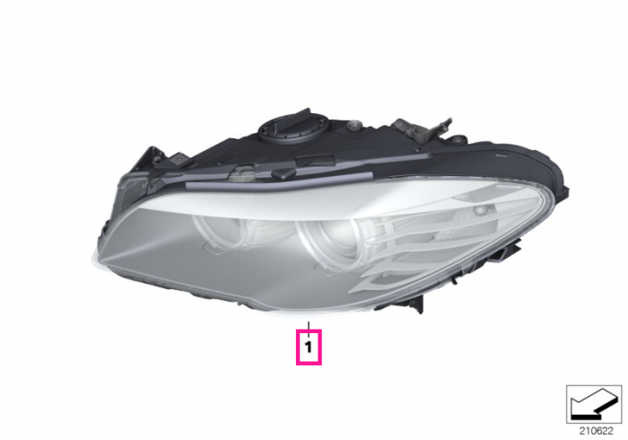 Far Bi-Xenon headlight, stanga - BMW Seria 5 F10 F11 F18