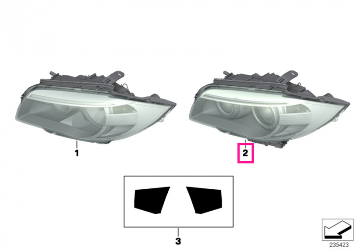 Far Bi-Xenon headlight, stanga - BMW Seria 1 E82 E88