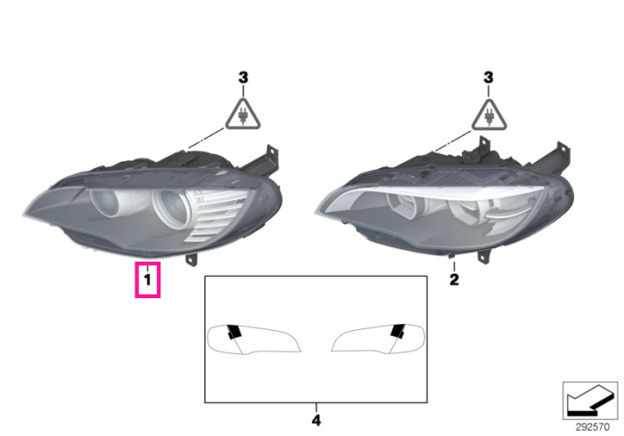 Far Bi-xenon, stanga - BMW X5 E70, X6 E71 E72