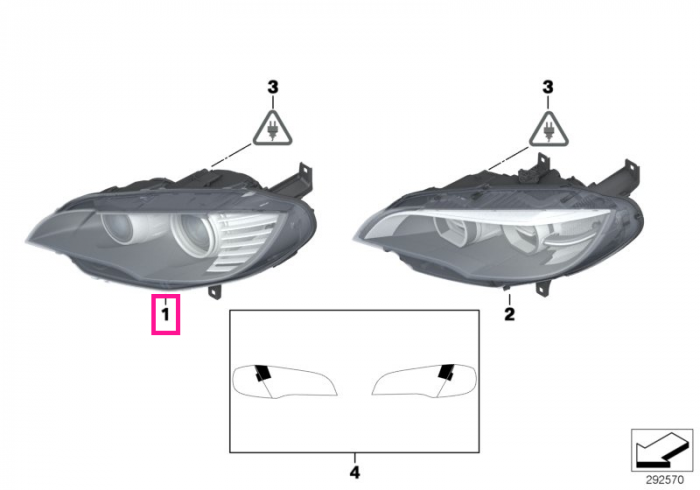  Far Bi-xenon, dreapta - BMW X5 E70, X6 E71 E72