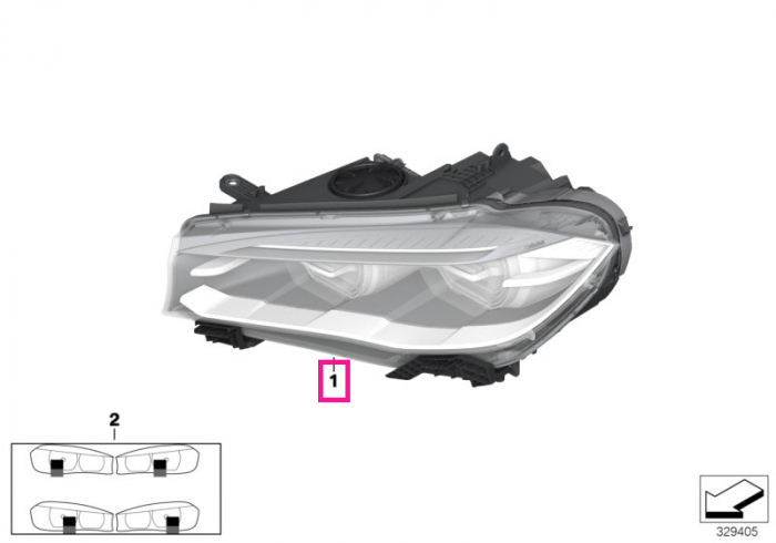  Far AHL-Xenon, dreapta - BMW X5 F15 F85 M, X6 F16 F86 M	