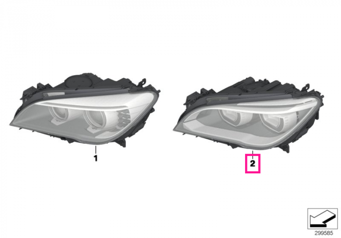 Far LED, stanga - BMW Seria 7 F01 F02 LCI