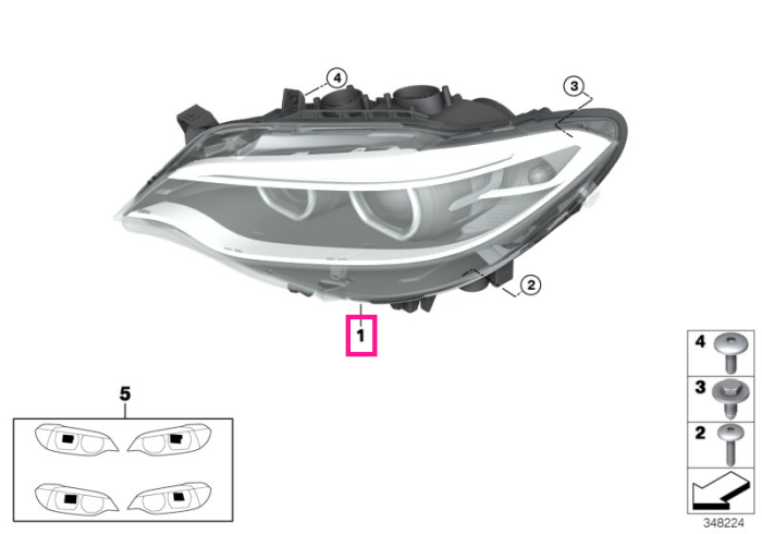  Far Bi-xenon, dreapta - BMW Seria 2 F22 F23 F87 M2 - cu Xenon Light	